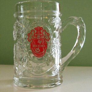 Vintage Beck's Mug Old School Heavy Glass Weigh's 23 Ounces